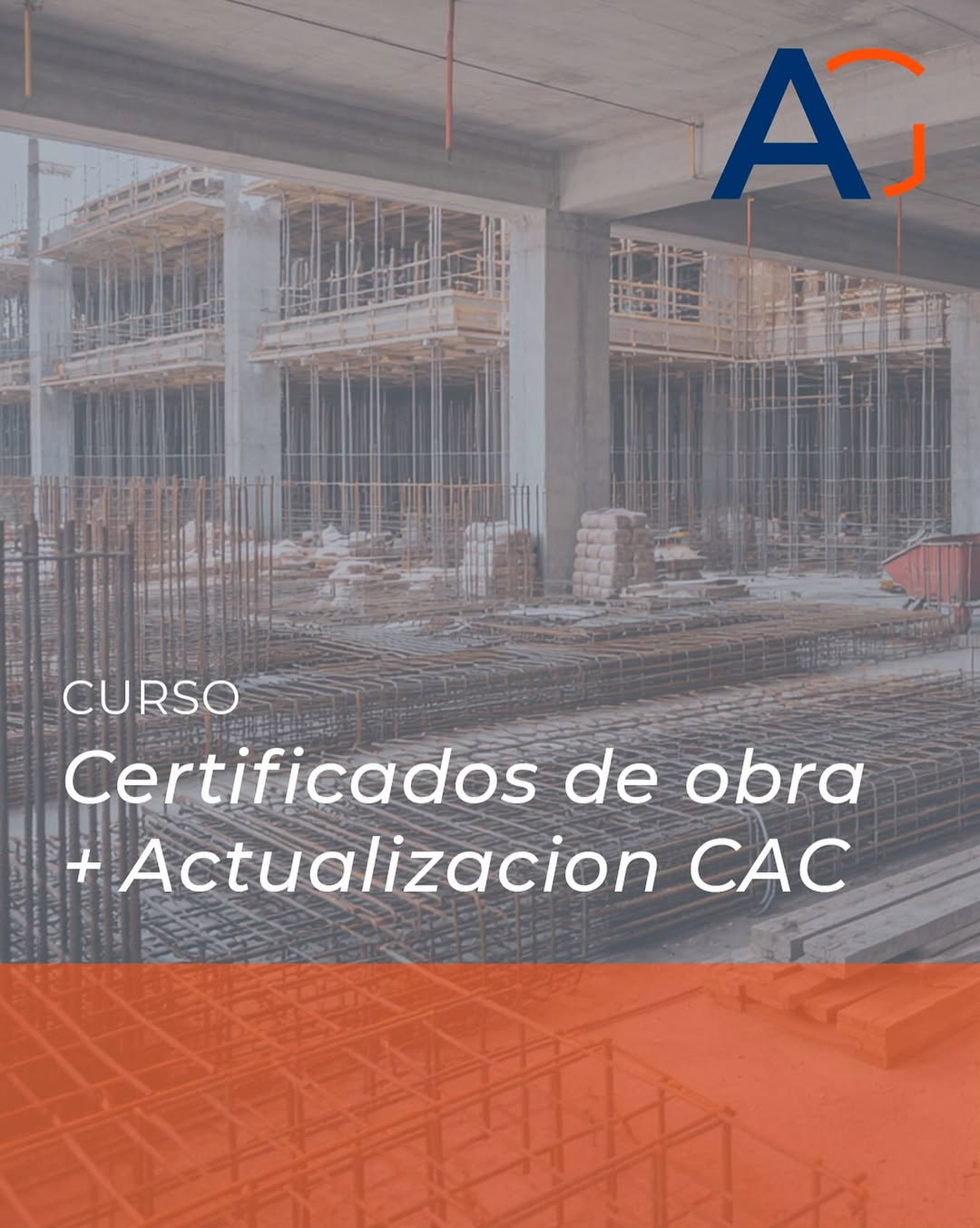 Placa del curso Certificados de obra + Actualización CAC